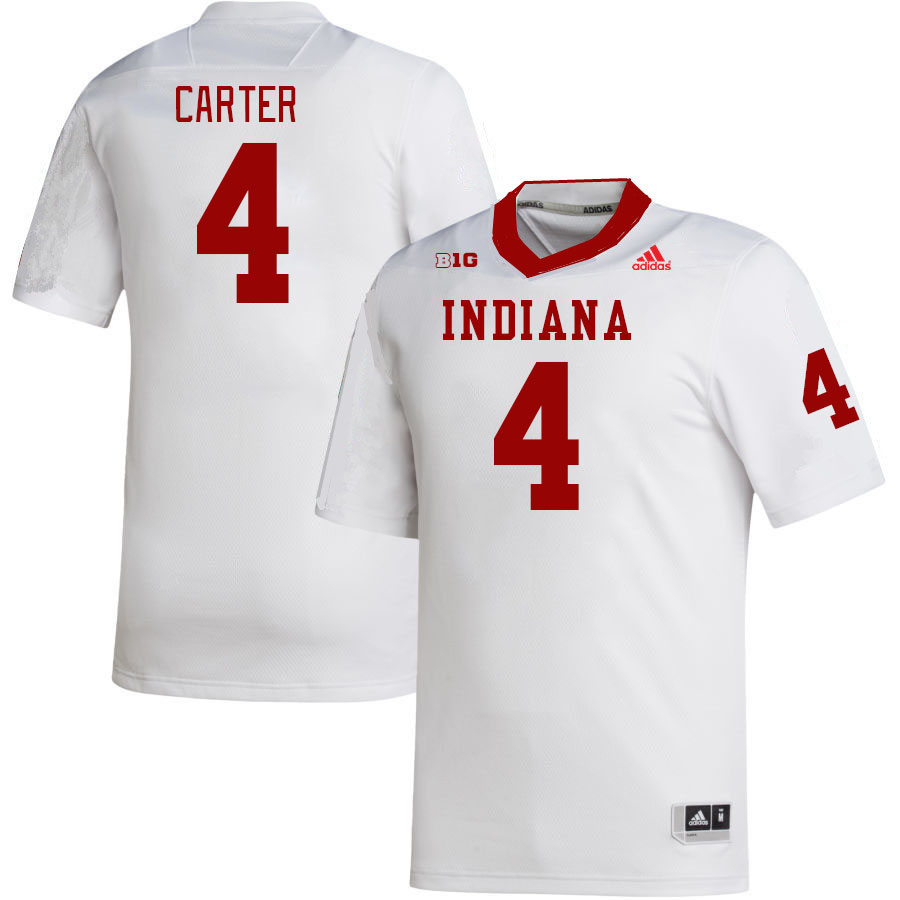 Men #4 DeQuece Carter Indiana Hoosiers College Football Jerseys Stitched Sale-White